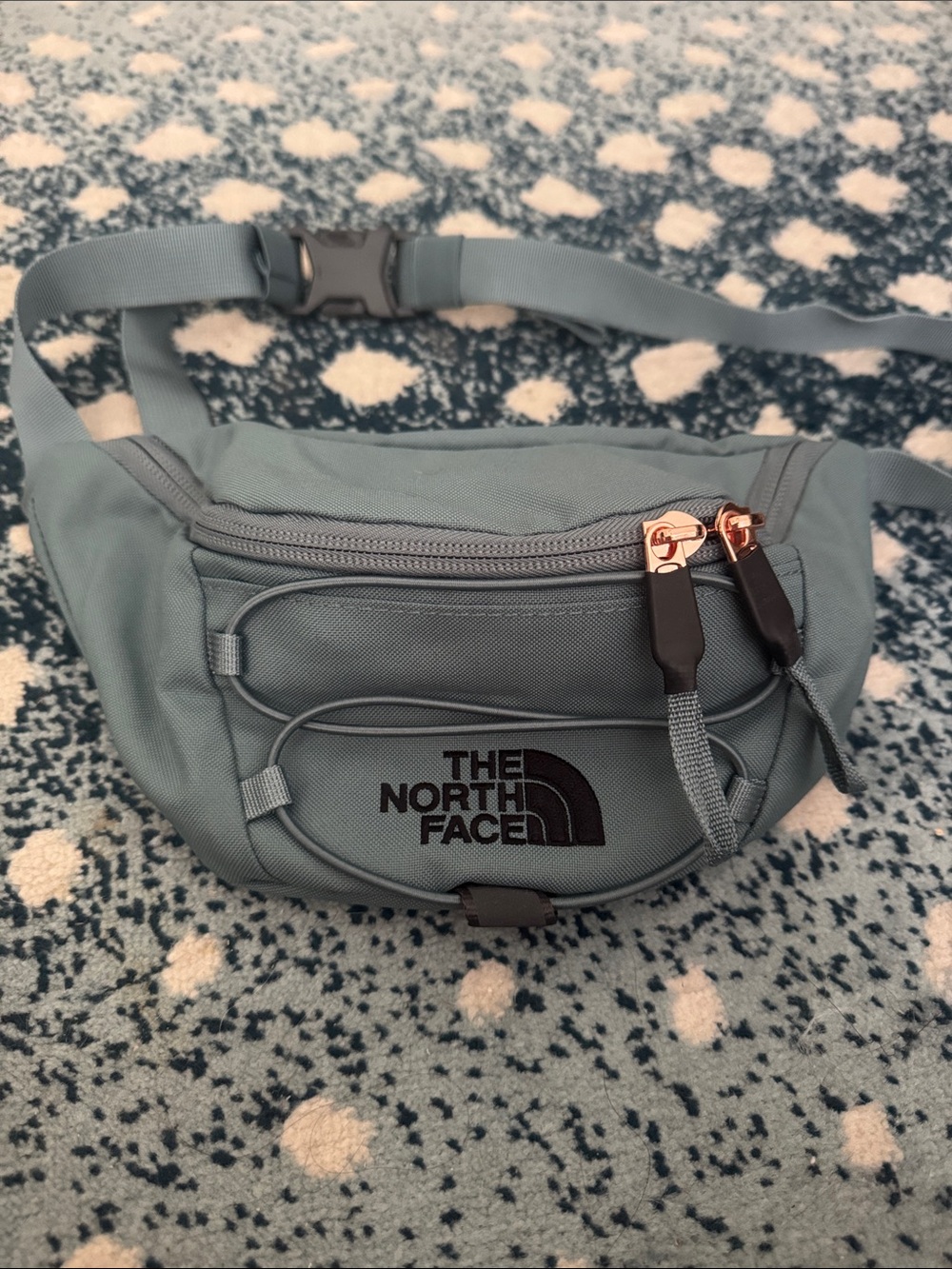 The North Face Teal Blue Waist Pack with Black Logo